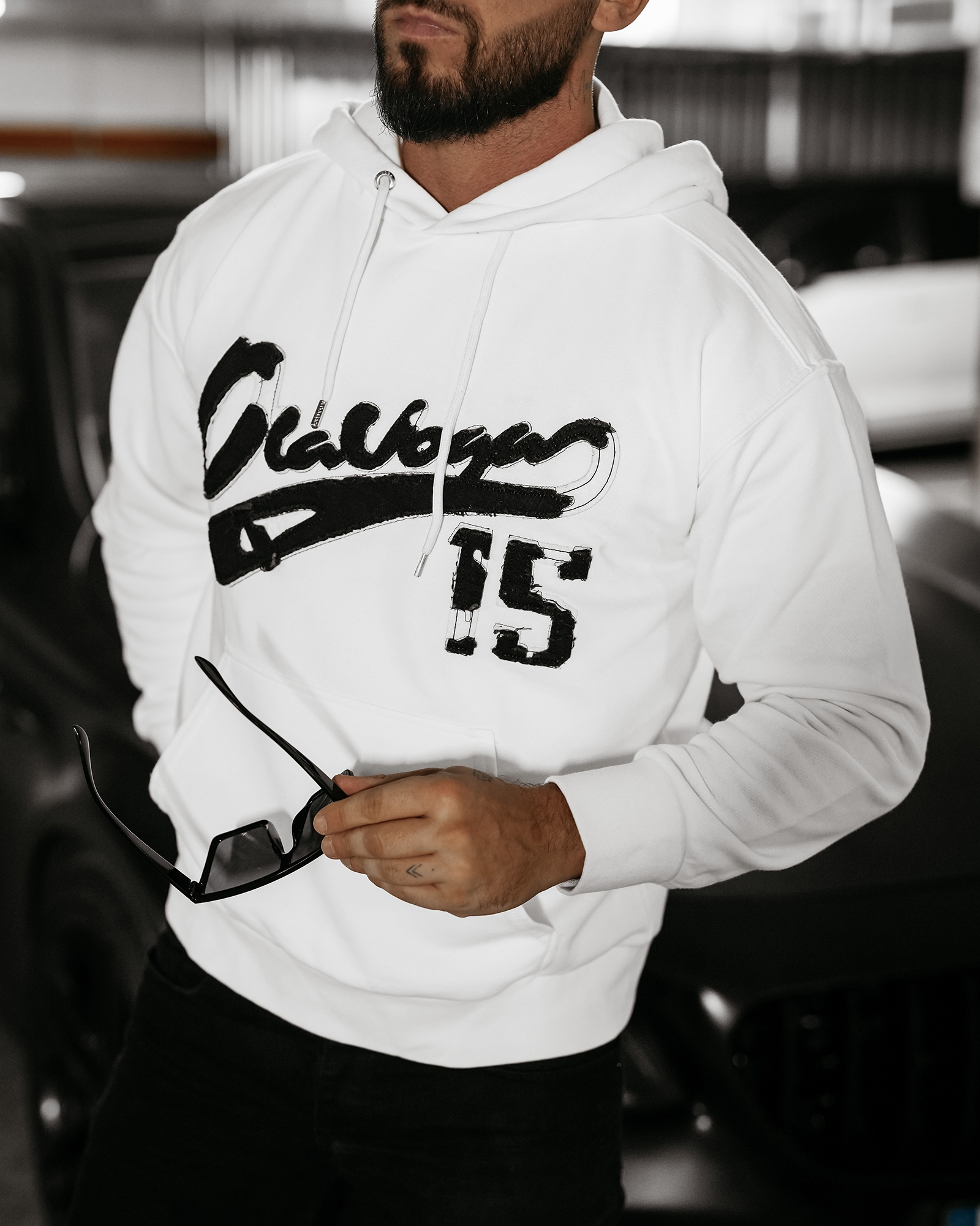 Bluza męska z kapturem WILD OLAVOGA ecru