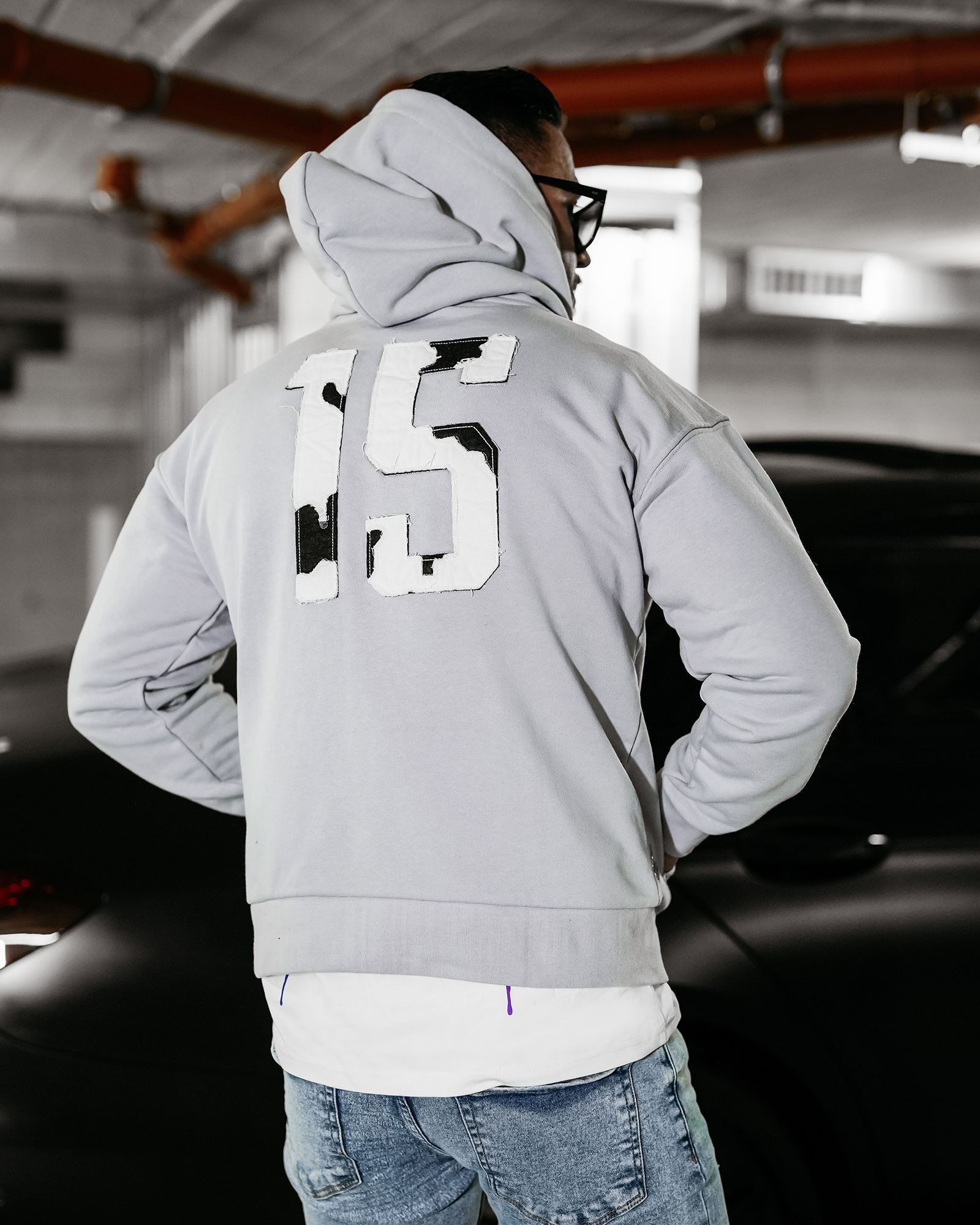 Bluza męska z kapturem WILD OLAVOGA szara