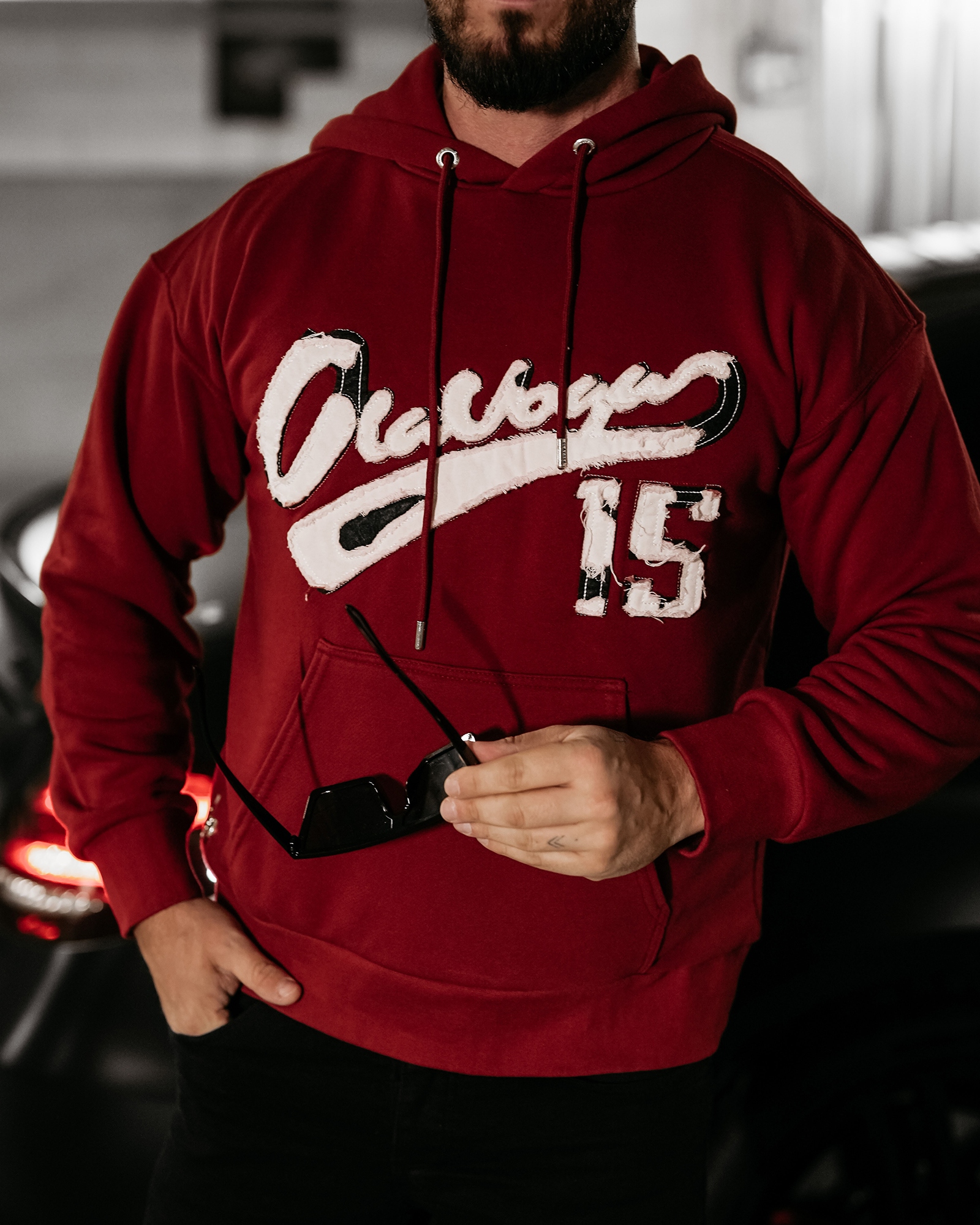 Bluza męska z kapturem WILD OLAVOGA bordowa Bluza męska z kapturem WILD OLAVOGA bordowa