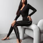 Legginsy z wysokim stanem CRISI OLAVOGA czarne