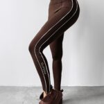 Legginsy z wysokim stanem CRISI OLAVOGA brązowe