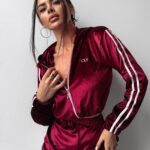 Komplet welurowy JUNTO OLAVOGA bordowy