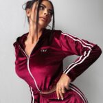 Komplet welurowy JUNTO OLAVOGA bordowy