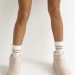 Skarpetki plecione w warkocz ecru