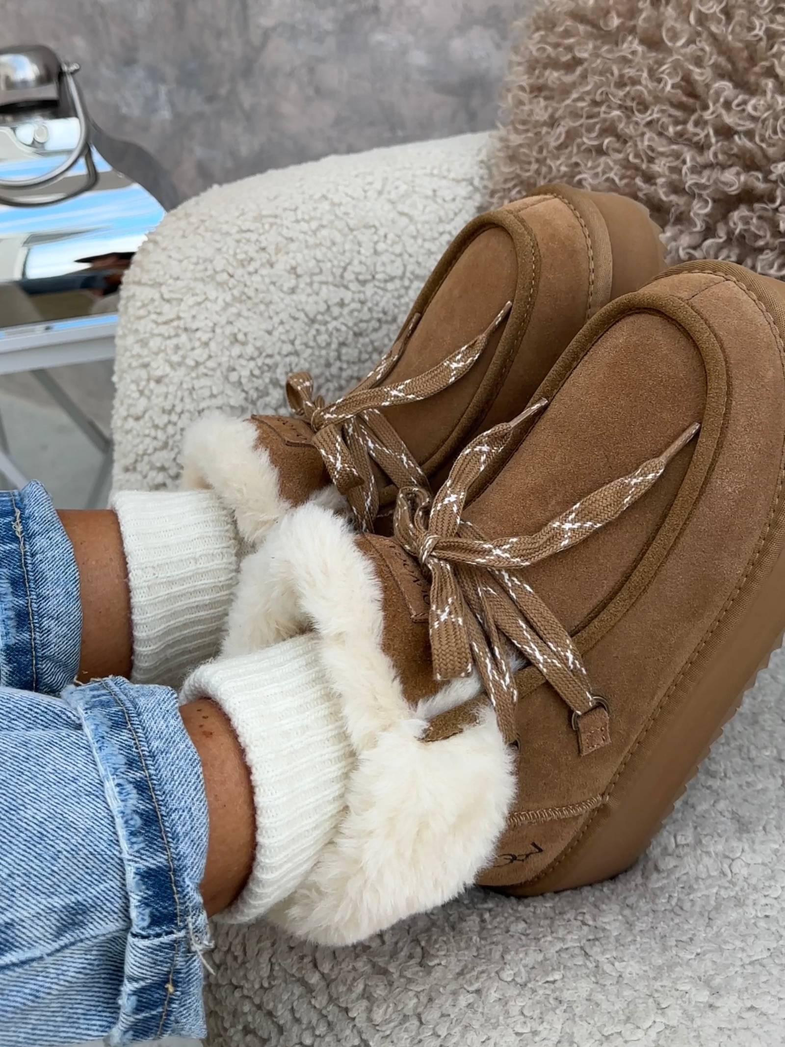 Buty śniegowce damskie VITTY OLAVOGA karmelowe