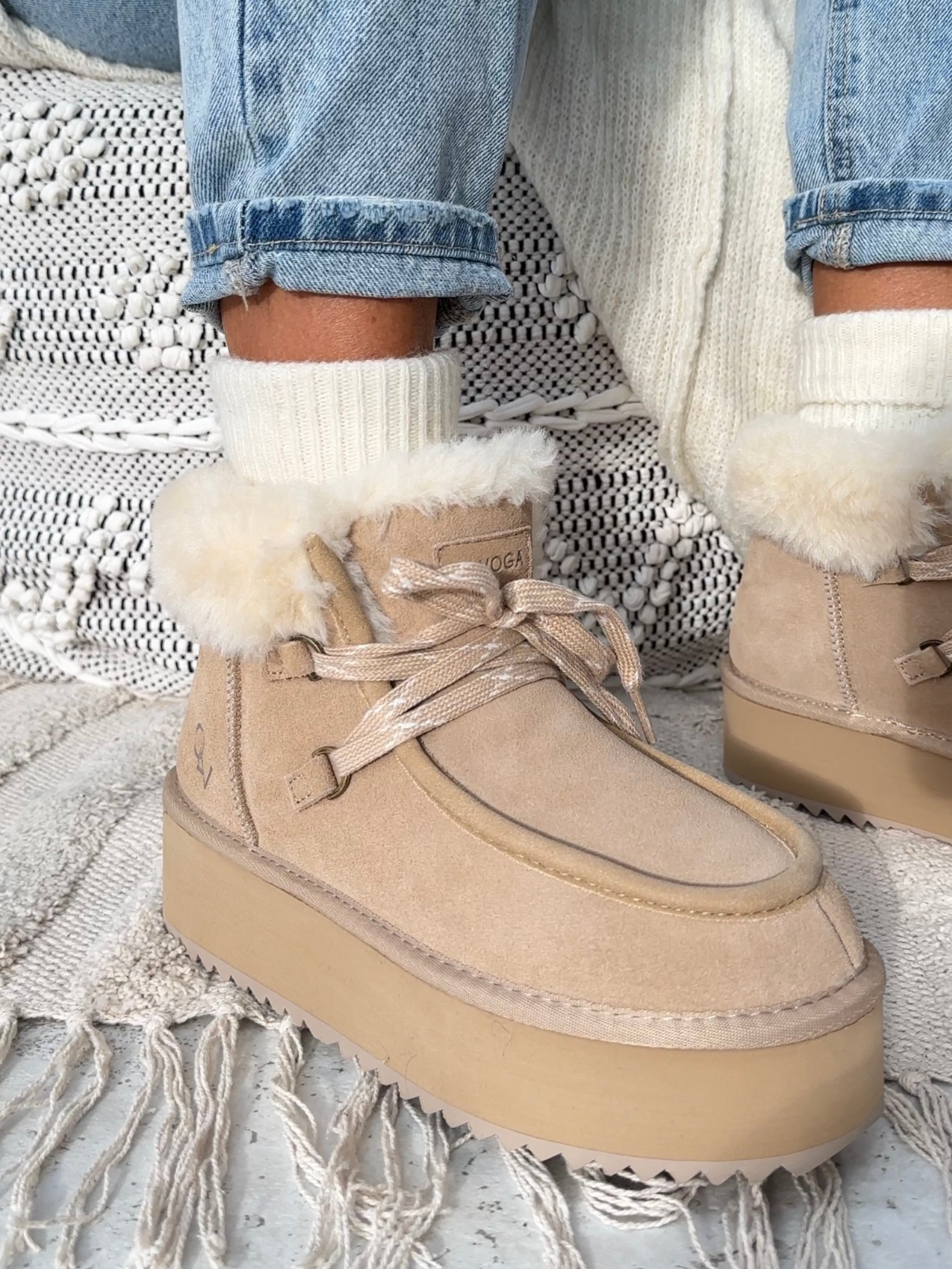 Buty śniegowce damskie VITTY OLAVOGA beżowe