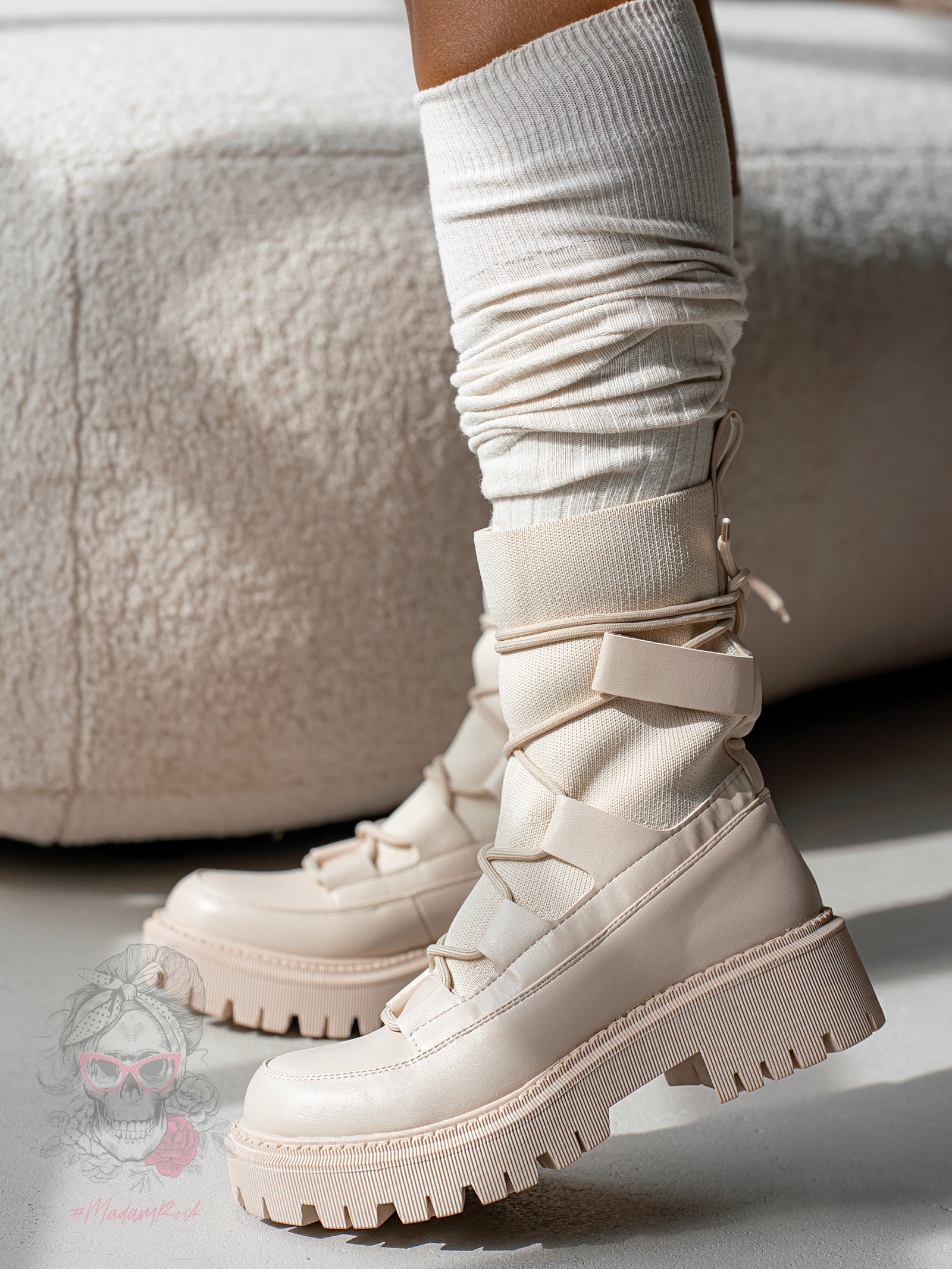 Workery skarpety Rock Hano beżowe