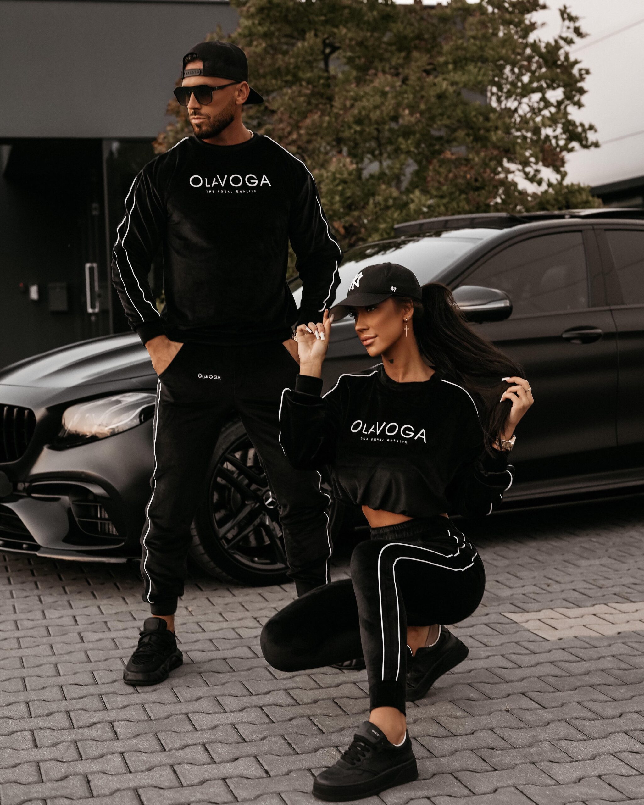 Dres męski welurowy DRESSY MEN OLAVOGA czarny