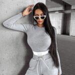 Komplet bawełniany casual FANE OLAVOGA szary