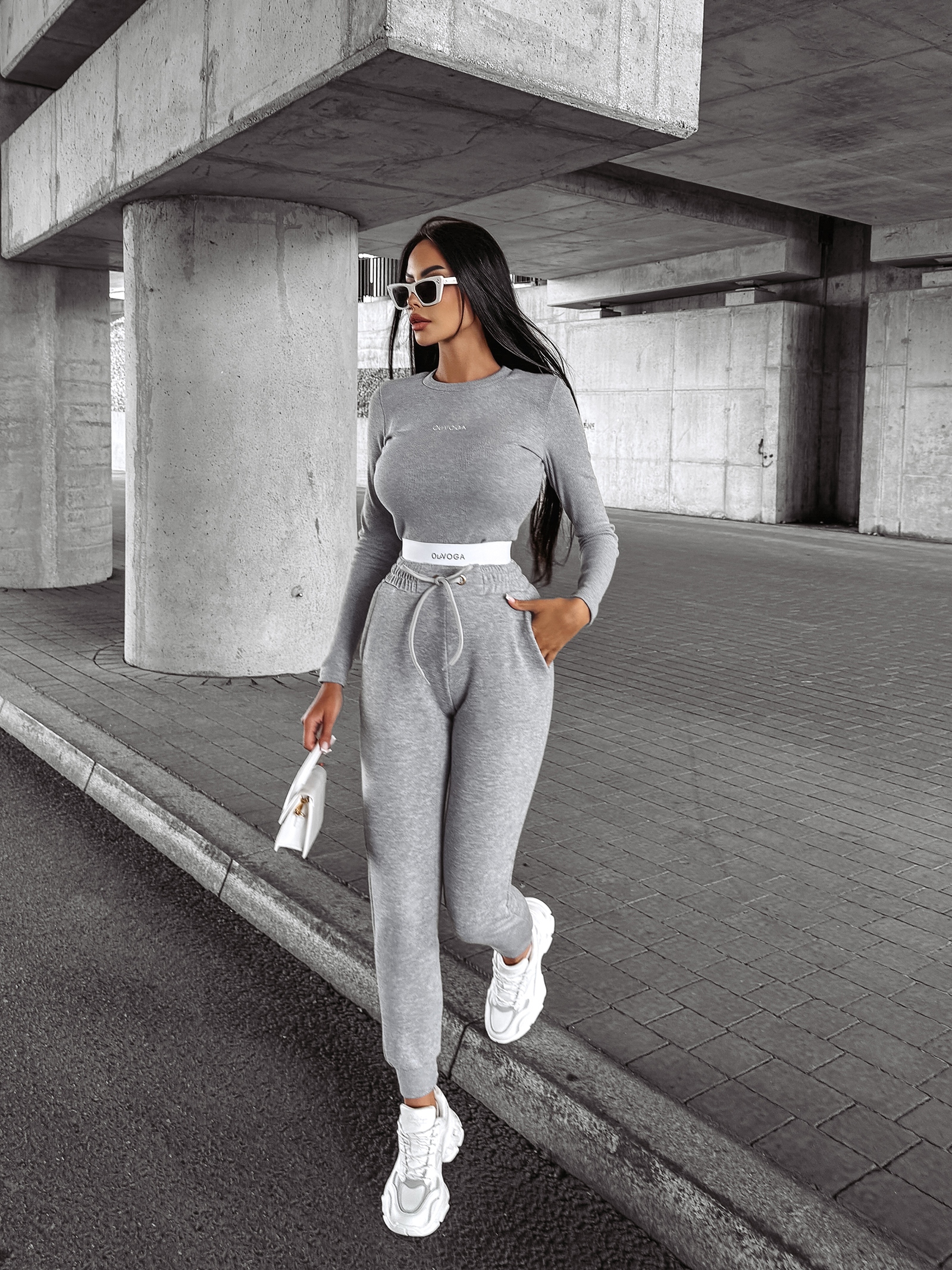 Komplet bawełniany casual FANE OLAVOGA szary