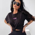 T-shirt bawełniany FLOSSY OLAVOGA czarny