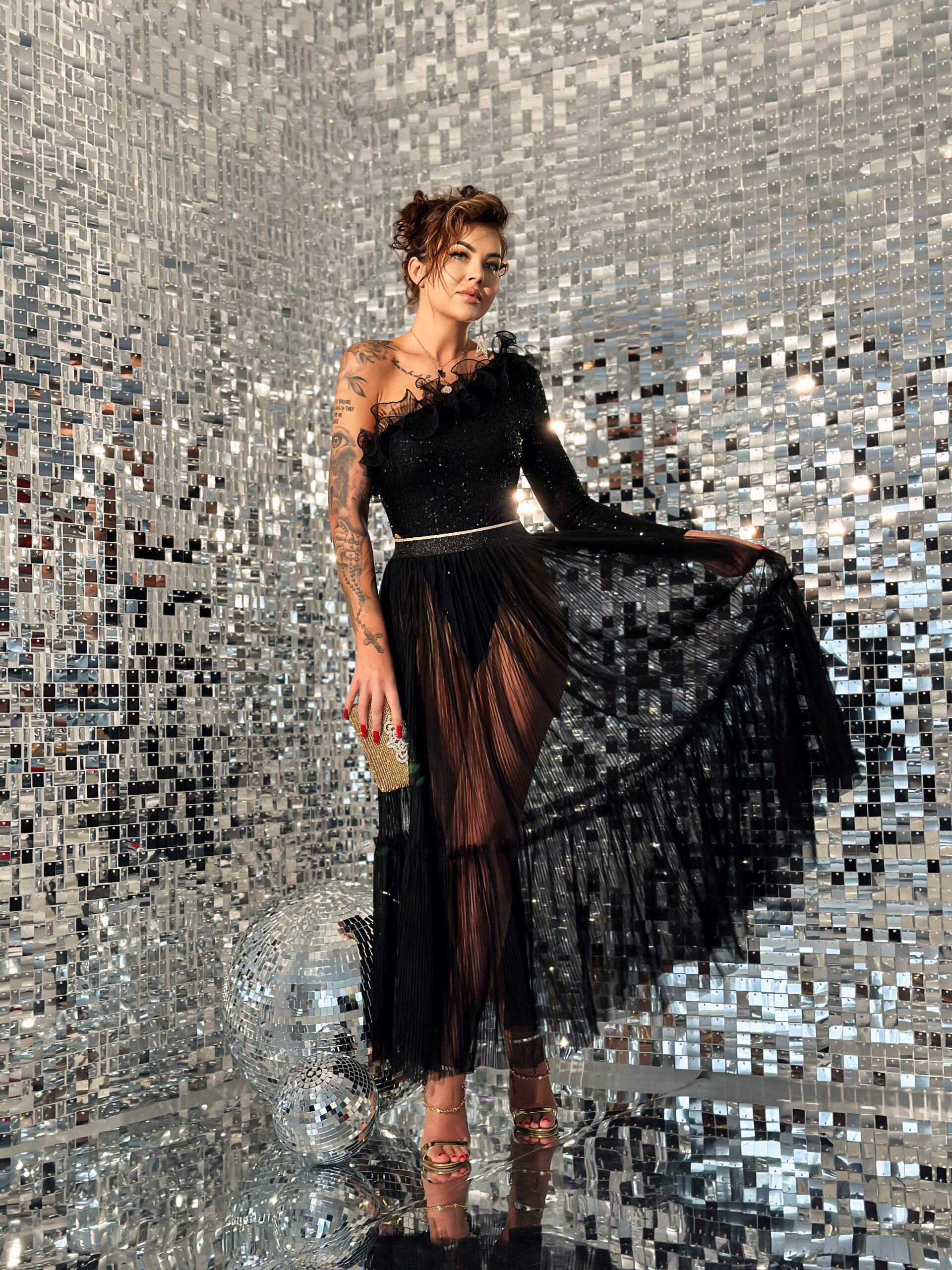 Komplet body + spódnica maxi NB Soletto czarny