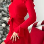 Sukienka rozkloszowana NB Palipa czerwona