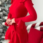 Sukienka rozkloszowana NB Palipa czerwona