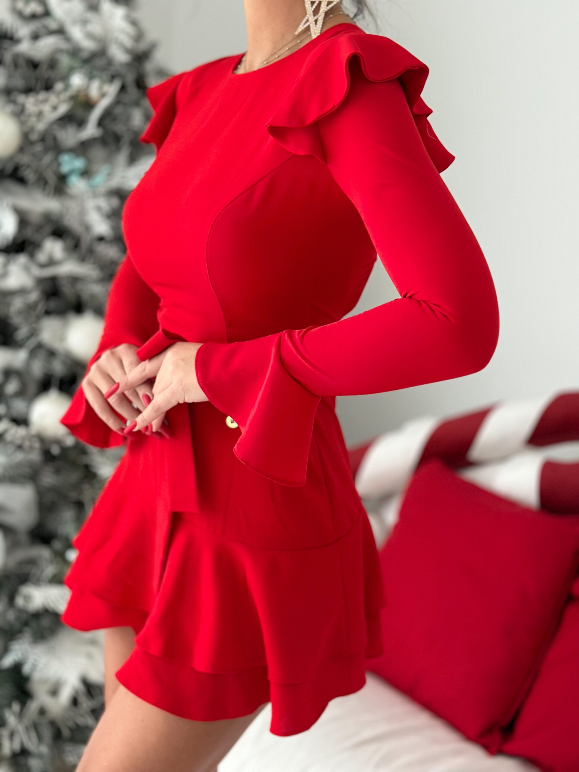 Sukienka rozkloszowana NB Palipa czerwona