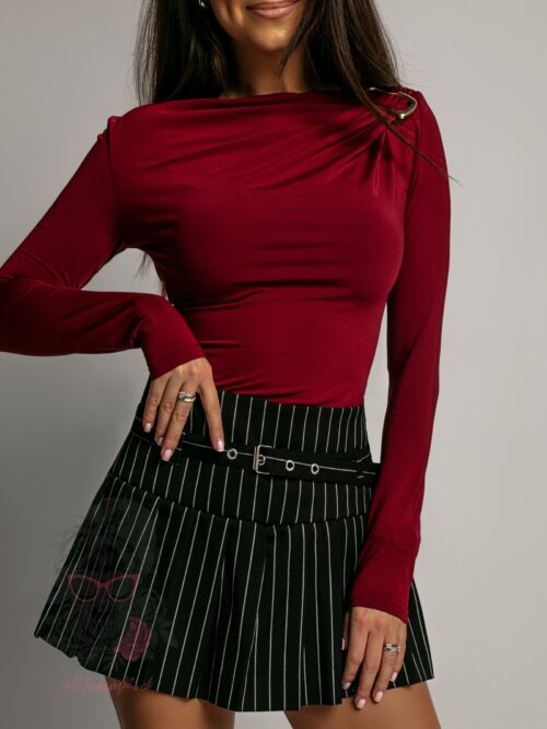 Bluzka elastyczna Sorosi bordowa