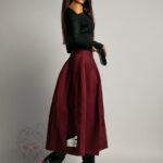 Spódnica rozkloszowana midi MC Hollywood bordowa