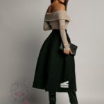 Bluzka prążkowana z kołnierzem LIDIA beżowa