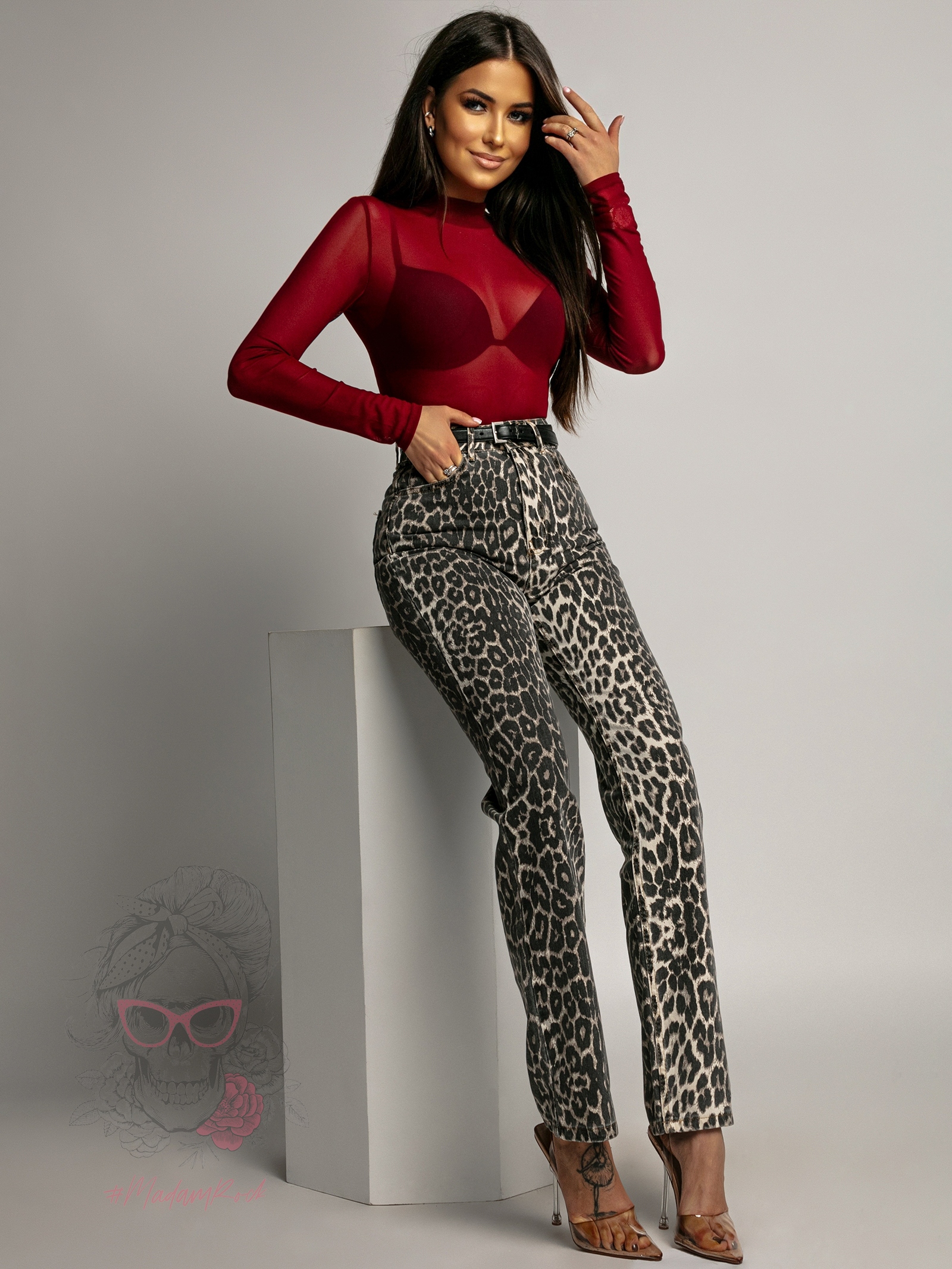 Body z siatki Mojo bordowe