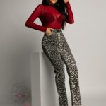 Spodnie jeansowe Strej w panterkę