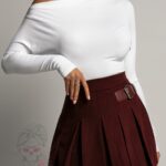 Bluzka z lejącym dekoltem Litsa biała