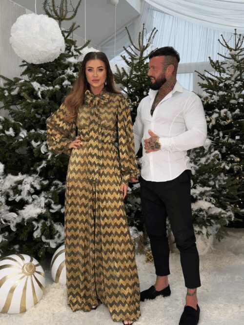 Kombinezon imprezowy NB Zigzag złoto-czarny