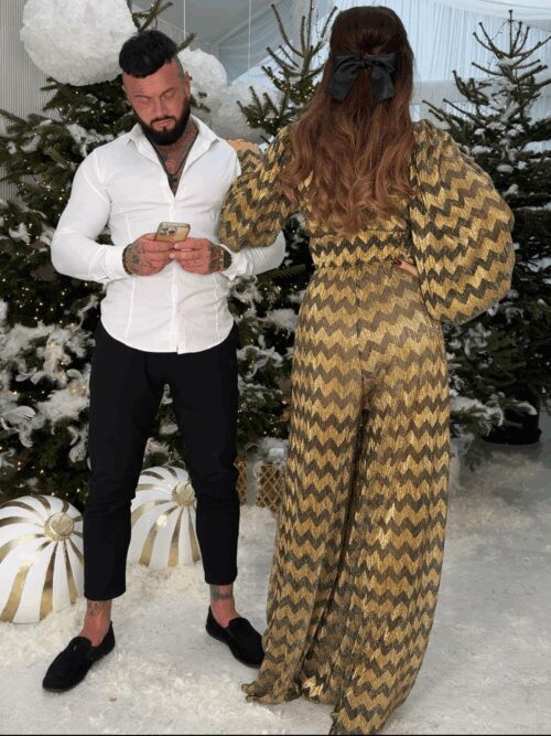 Kombinezon imprezowy NB Zigzag złoto-czarny