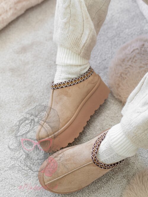 Śniegowce odkryte Madam Gobby c. beżowe