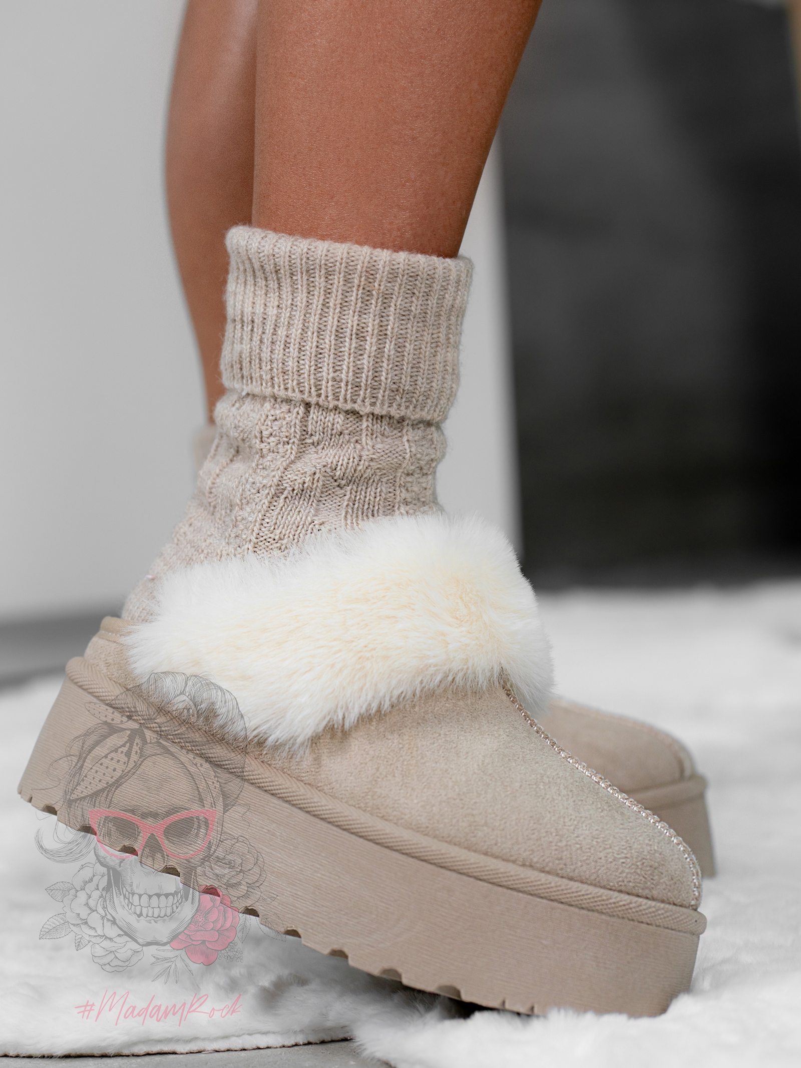 Śniegowce odkryte Madam Gosh beżowe Śniegowce odkryte Madam Gosh beżowe