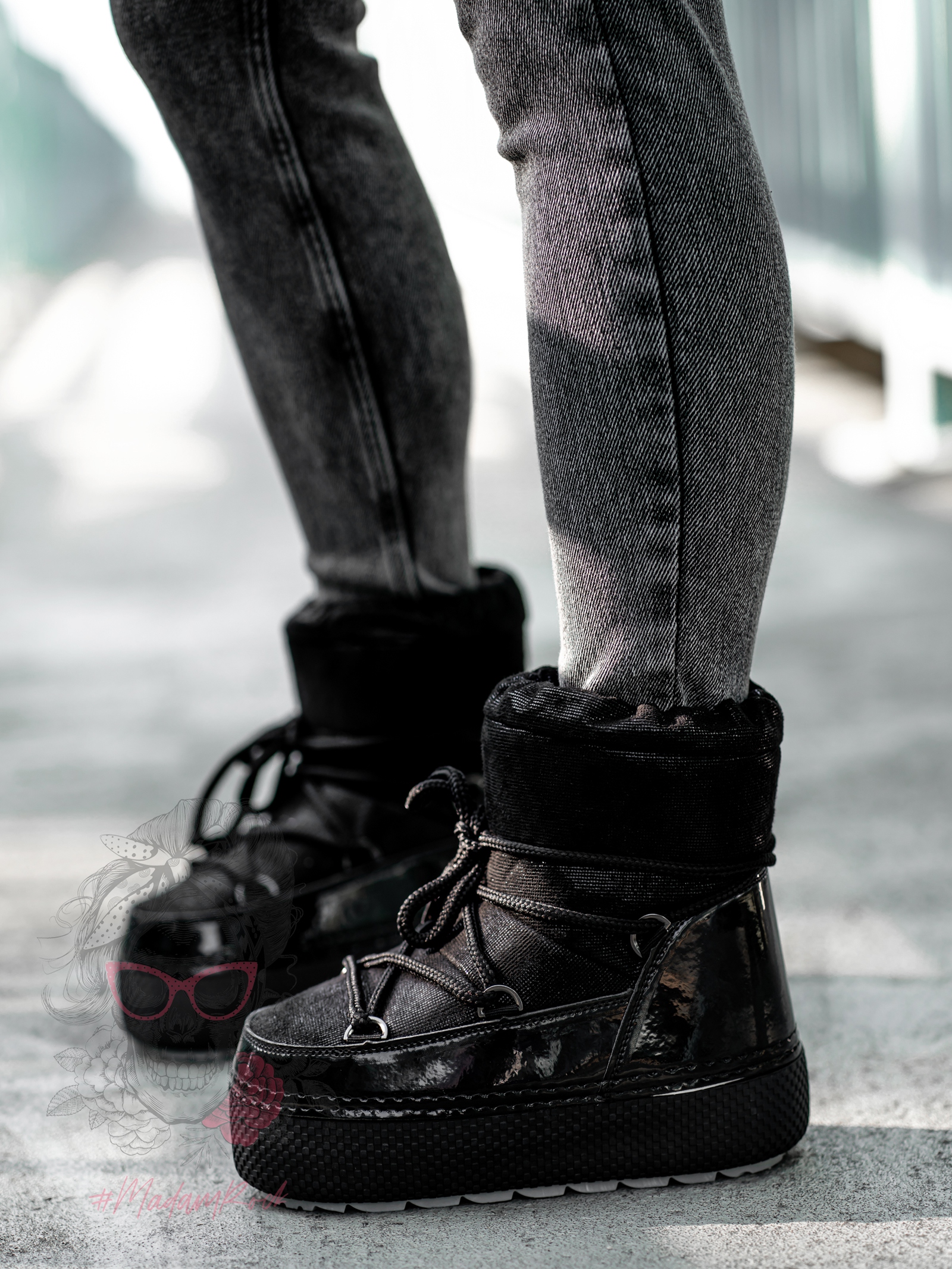 Śniegowce metaliczne Rock Fenome czarne Śniegowce metaliczne Rock Fenome czarne