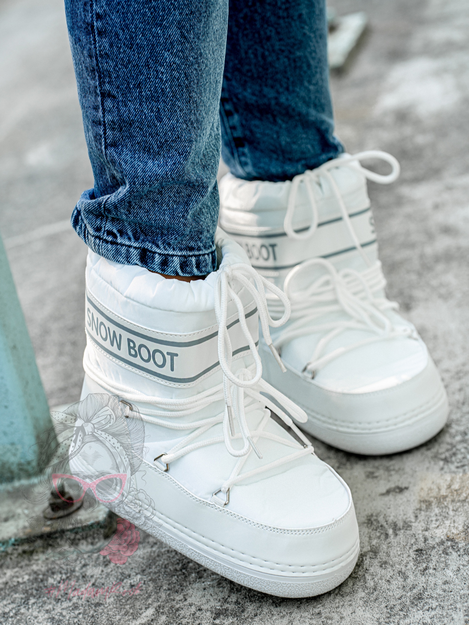 Śniegowce Madam Snow Boots Short białe