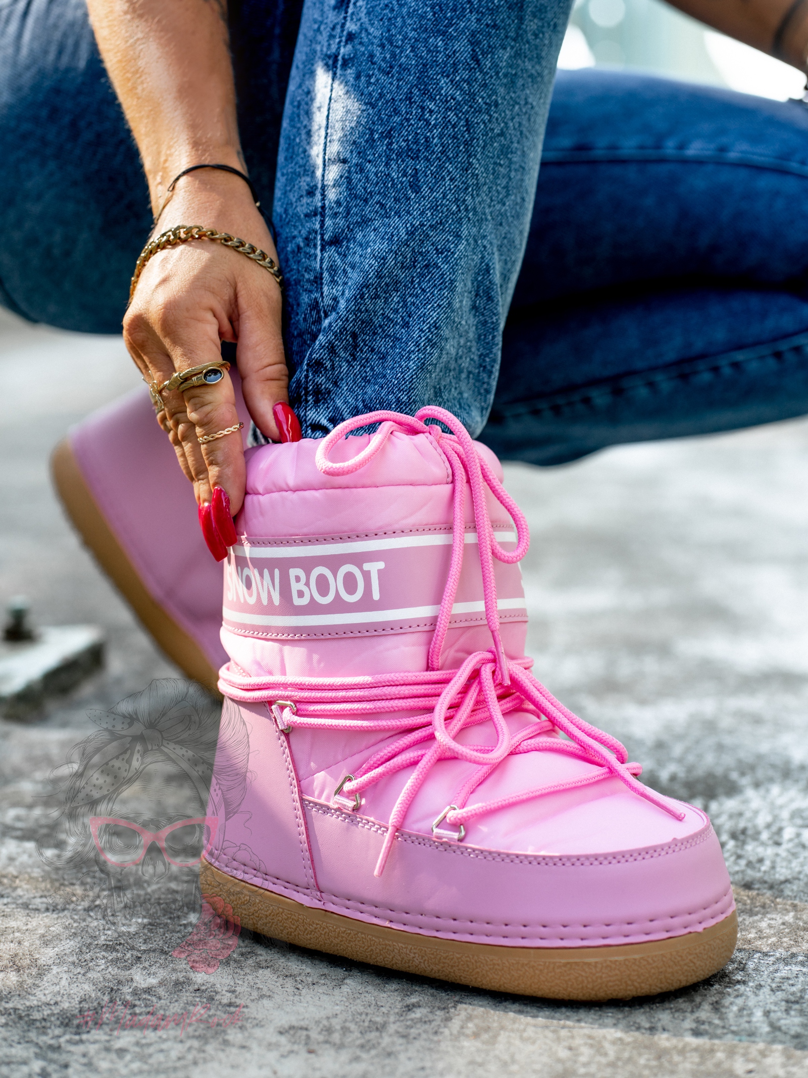 Śniegowce Madam Snow Boots Short różowe