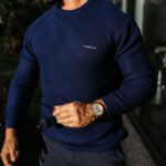 Sweter męski klasyczny DUSTER OLAVOGA granatowy