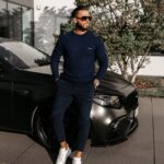 Sweter męski klasyczny DUSTER OLAVOGA granatowy