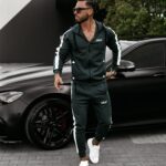 Komplet dres męski z lampasem WEEK OLAVOGA grafitowy