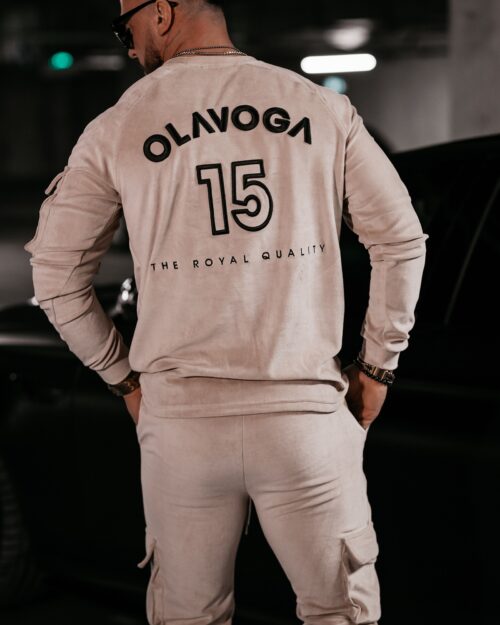 Dres męski welurowy CARGO OLAVOGA beżowy