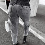 Spodnie jeansowe z przetarciami TYPER OLAVOGA szare