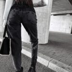 Spodnie jeansowe z przetarciami TYPER OLAVOGA ciemnoszare