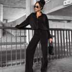 Komplet damski z bomberką SYDNEY OLAVOGA czarny