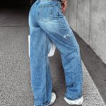 Spodnie jeansowe damskie baggy fit RIGA OLAVOGA niebieskie