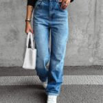 Spodnie jeansowe damskie baggy fit RIGA OLAVOGA niebieskie