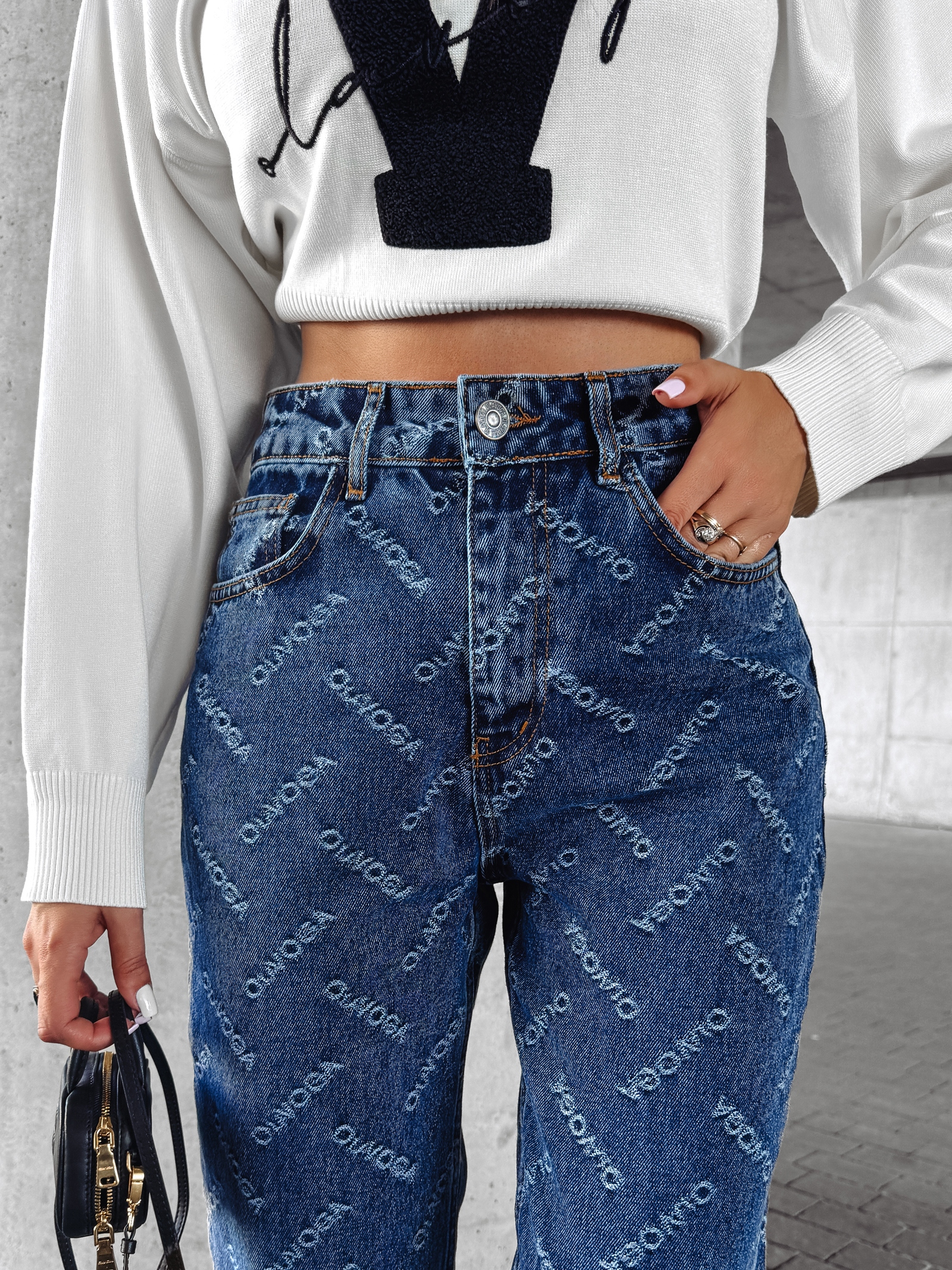 Spodnie mom jeans INTED OLAVOGA niebieskie