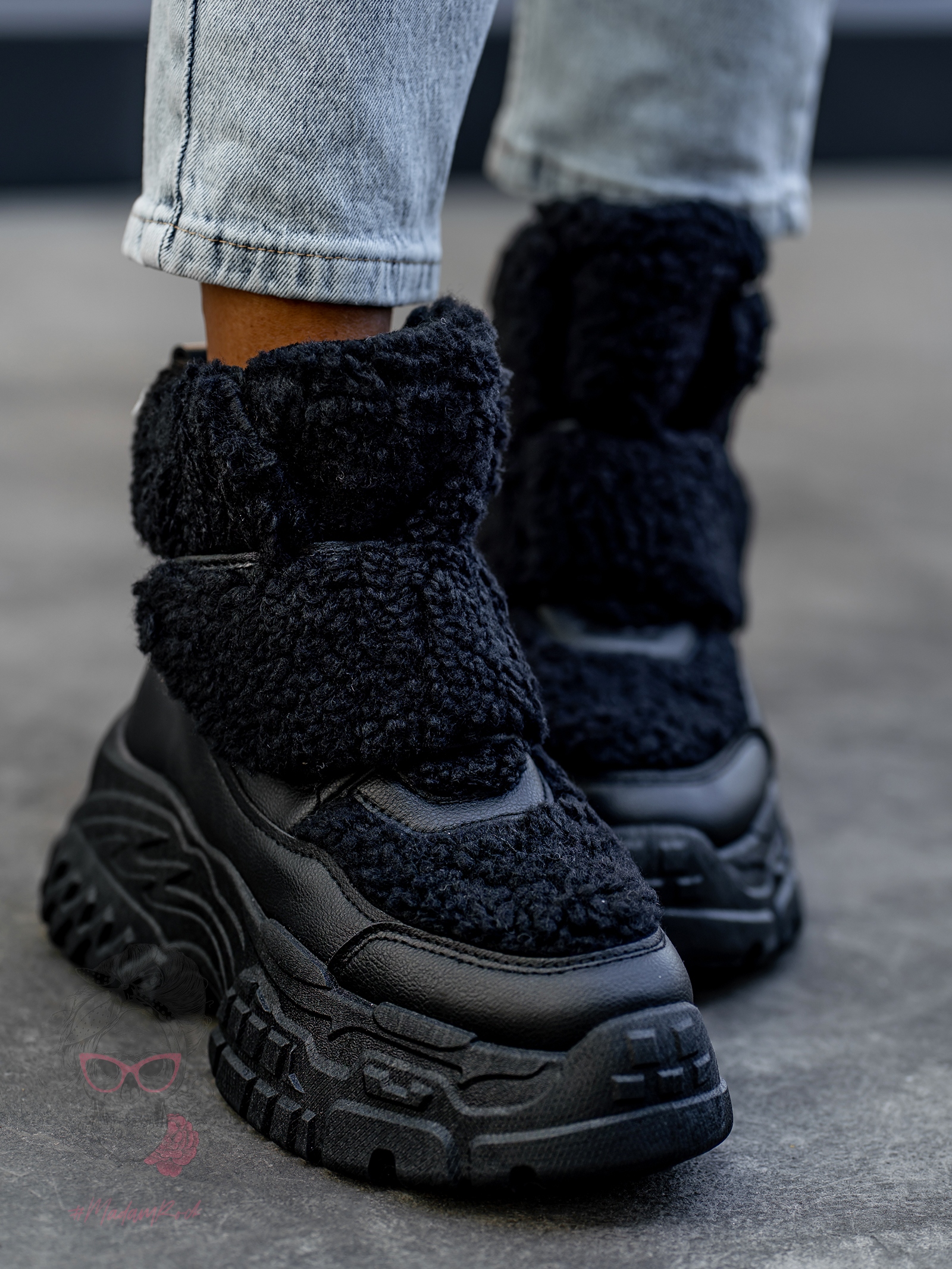 Botki z barankiem Madam Dobbs czarne