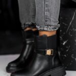 Botki klasyczne Madam Erts matowe czarne