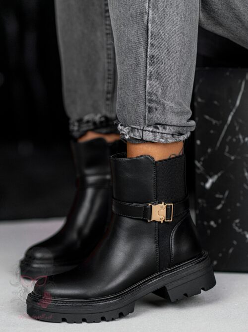 Botki klasyczne Madam Erts matowe czarne