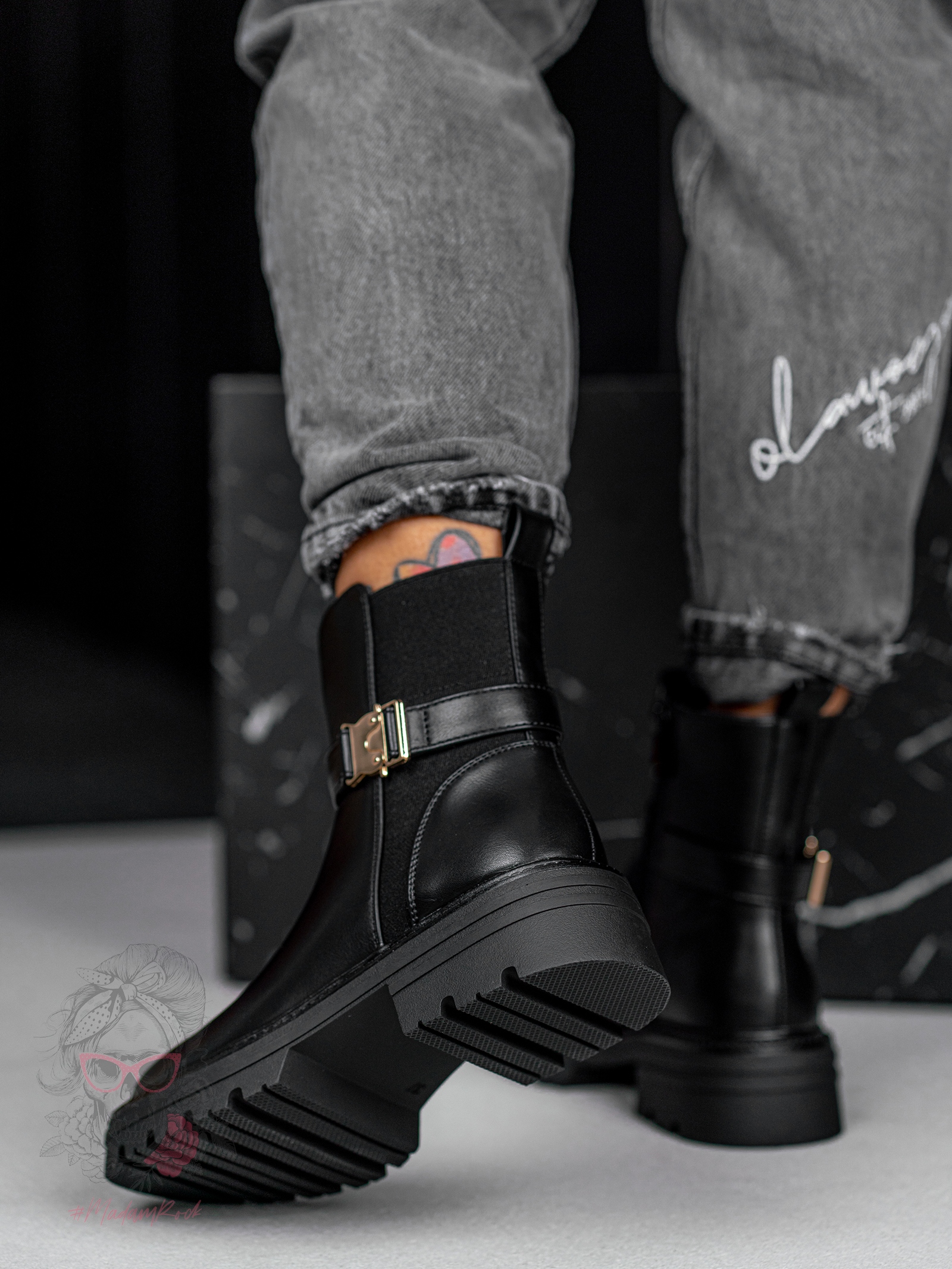 Botki klasyczne Madam Erts matowe czarne Botki klasyczne Madam Erts matowe czarne