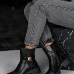 Botki klasyczne Madam Erts matowe czarne