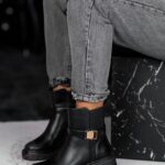 Botki klasyczne Madam Erts matowe czarne