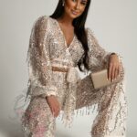 Komplet z cekinami NB Sofori beż