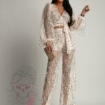 Komplet z cekinami NB Sofori beż